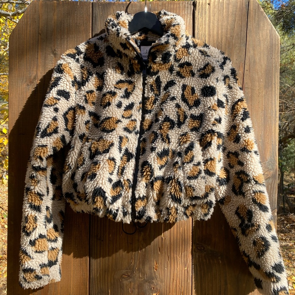 Leopard Print Fleece Jacket